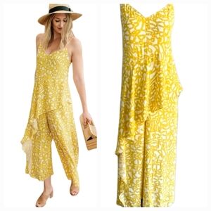 Maeve Women Brittany Cropped Jumpsuit Sz 2 Adj Skinny Straps Wide Leg Open Back